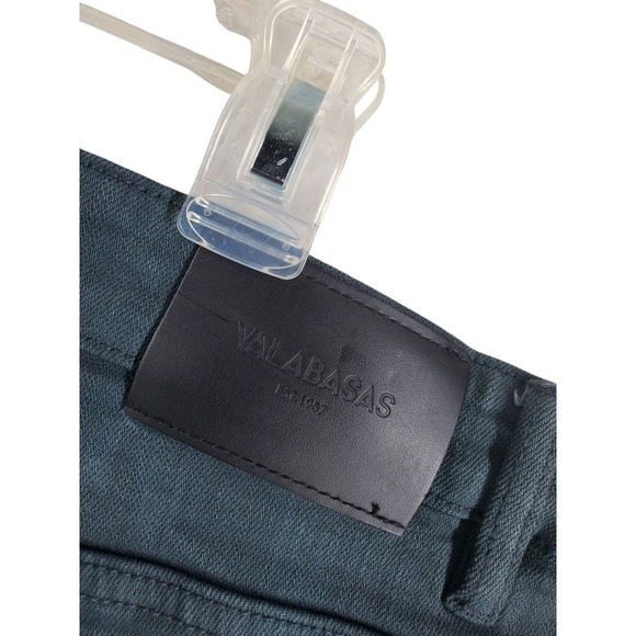 Valabasas Jeans Mens 38 Gray Blue Buttonfly Distressed Ripped Tapered (35x33) - Picture 9 of 13